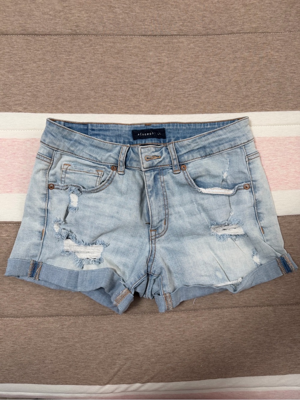 Aeropostale Light Blue Distressed Shorts